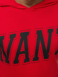 Ανδρικό μπλουζάκι με κουκούλα Κόκκινο OZONEE B/60042Z