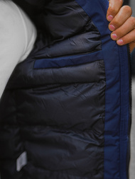 Ανδρικό χειμερινό μπουφάν ναυτικό μπλε OZONEE JS/M2019/215