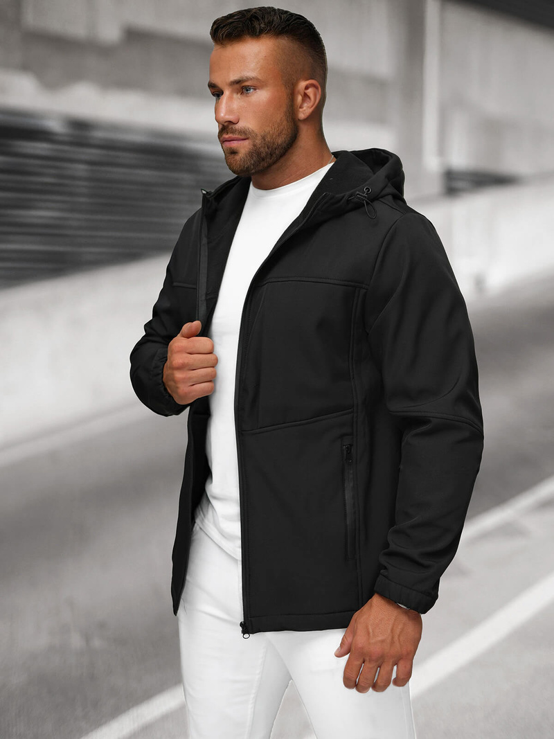 Ανδρικό μπουφάν softshell μαύρο OZONEE JS/27B6523/3