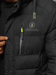 Ανδρικό χειμερινό μπουφάν μαύρο OZONEE JS/22M57/392