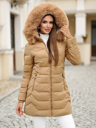 Γυναικείο μπουφάν μπεζ OZONEE JS/16M9121/62Z