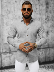 Ανδρικό πουκάμισο σκούρο-γκρι OZONEE O/V32