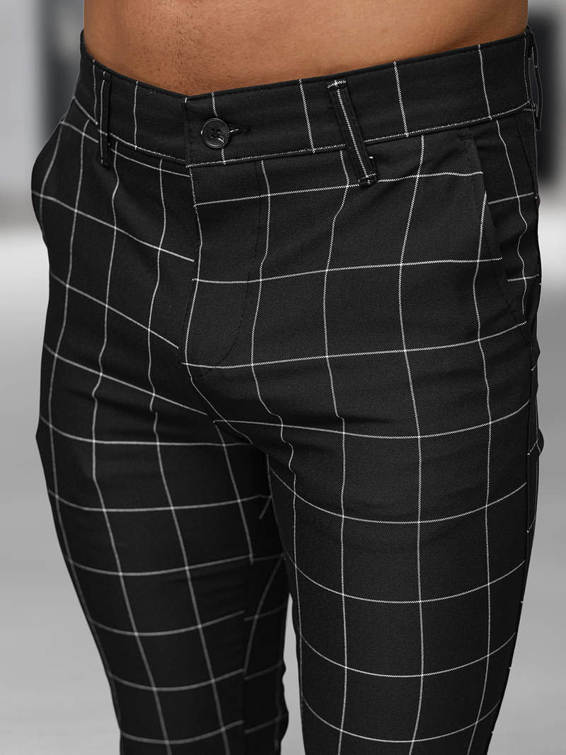 Ανδρικό παντελόνι chino μαύρο OZONEE DJ/5505Z