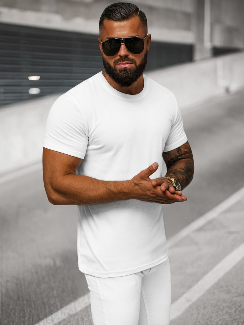 Ανδρικό μπλουζάκι λευκό OZONEE O/T1277/1