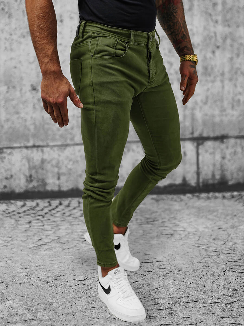 Ανδρικό παντελόνι chino Πράσινος OZONEE NB/MP0160MV