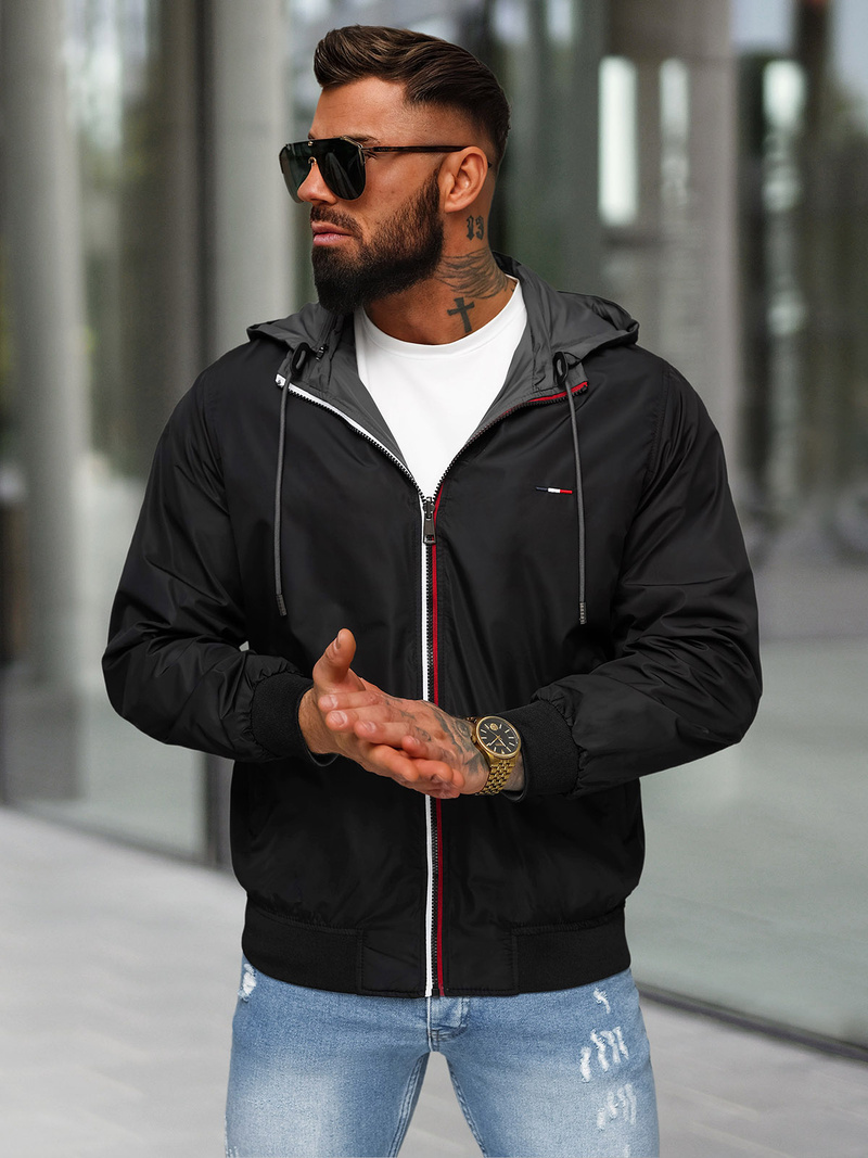 Ανδρικό αναστρέψιμο μπουφάν Γκρί OZONEE JS/16M9207/92