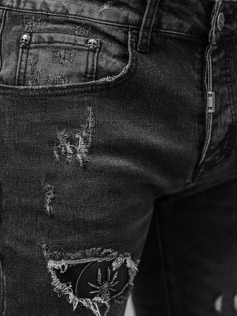 Ανδρικό τζιν παντελόνι mαύρος OZONEE NB/MP0166N