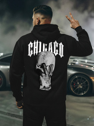 Ανδρικό Φούτερ με Κουκούλα μαύρο OZONEE JS/21B1903/3