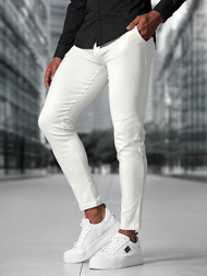 Ανδρικό παντελόνι chino εκρού OZONEE O/P4049Z