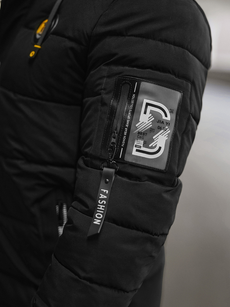 Ανδρικό μπουφάν mαύρος OZONEE JS/57M7503/392