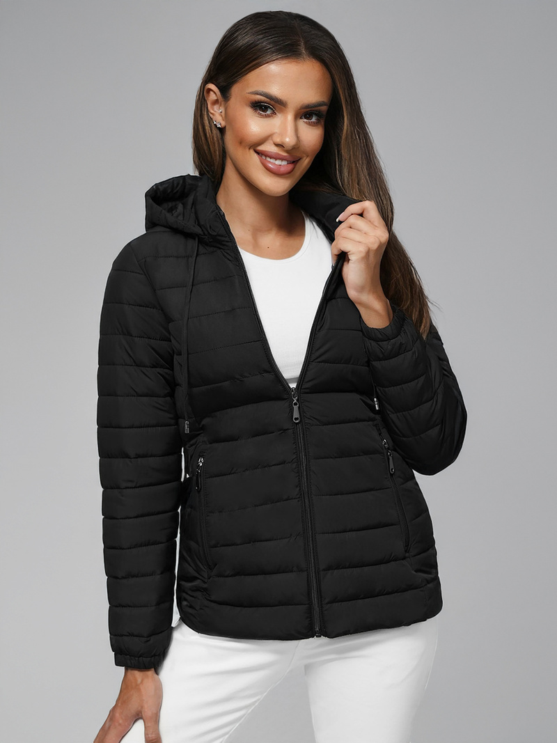 Γυναικείο μπουφάν μαύρο OZONEE JS/16M9103/392