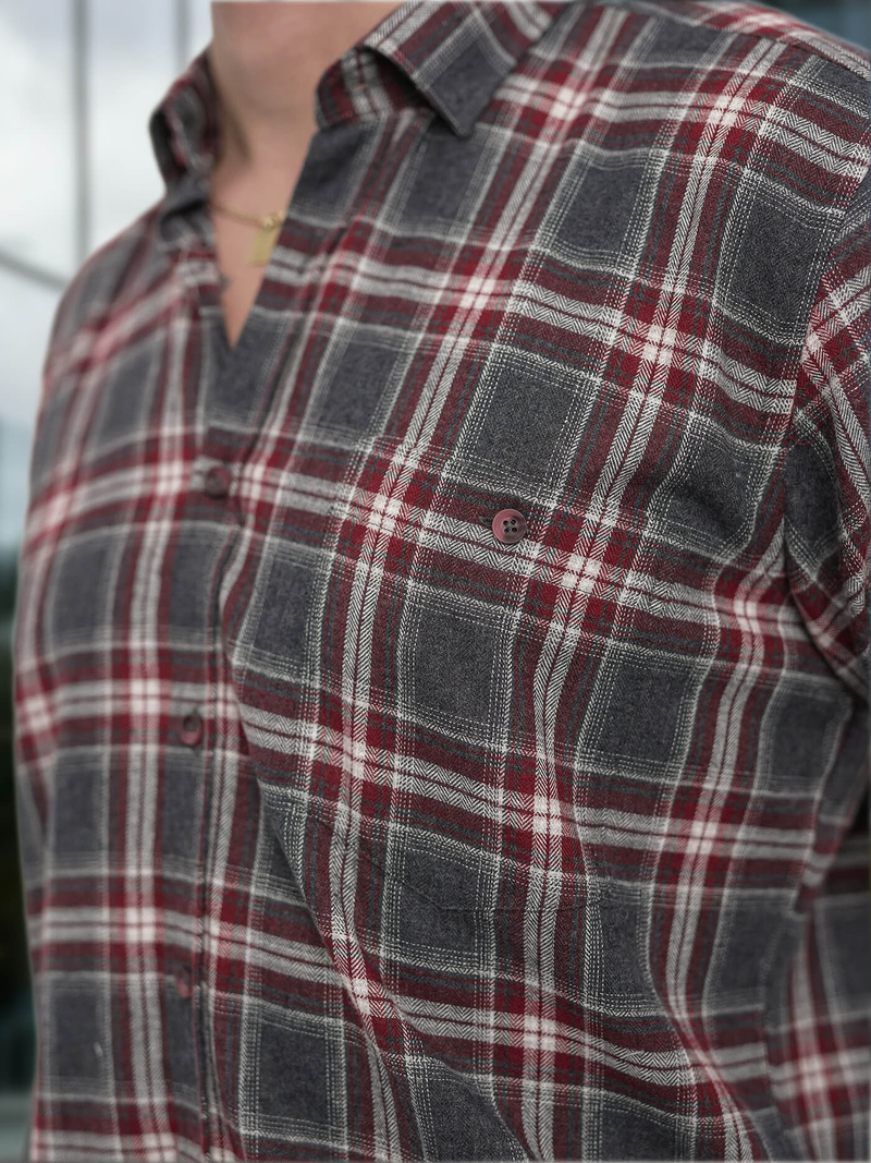 Ανδρικό πουκάμισο μπορντό OZONEE V/V178