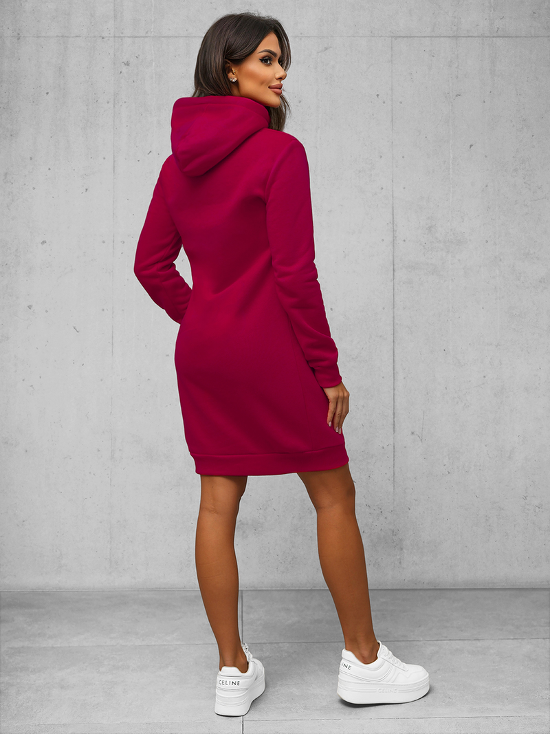 Γυναικείο φούτερ με κουκούλα μπορντό OZONEE JS/YS10005/21Z