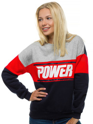 Γυναικείο φούτερ γκρι-ναυτικό μπλε OZONEE JS/KSW1015