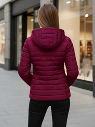 Γυναικείο μπουφάν μπορντό OZONEE JS/16M9103/01Z