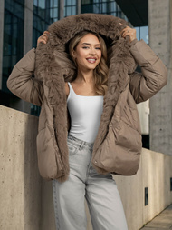 Γυναικείο μπουφάν Σκούρο μπεζ OZONEE O/16M9179/84Z