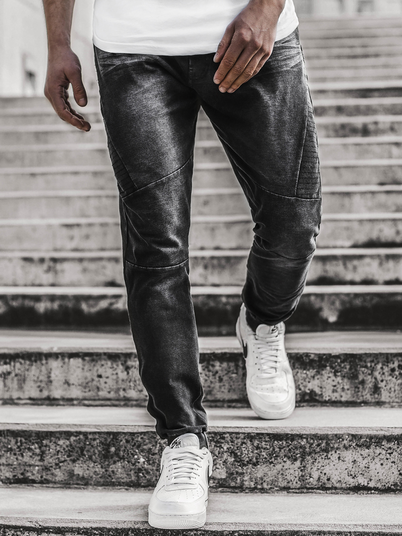 Ανδρικό παντελόνι jogger μαύρο OZONEE JS/KK1098