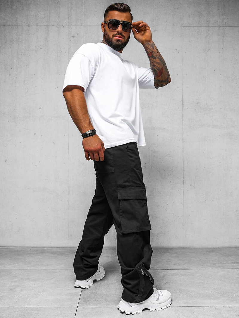 Ανδρικό παντελόνι mαύρος OZONEE O/G3016Z