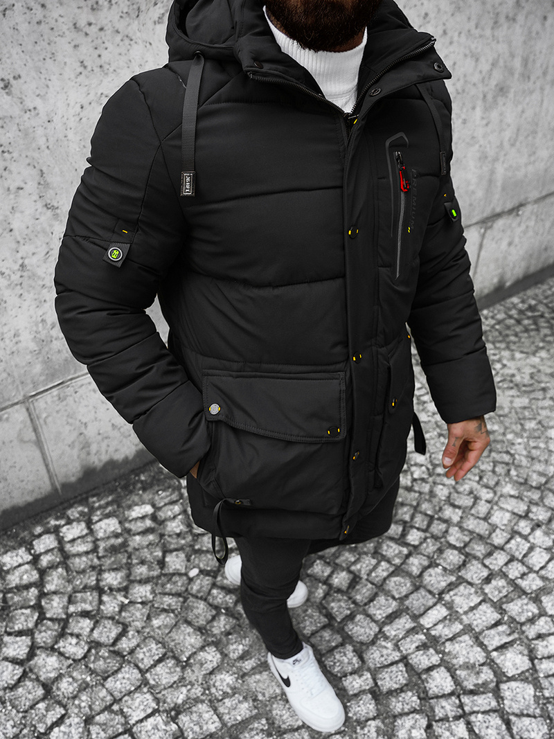 Ανδρικό χειμερινό μπουφάν μαύρο OZONEE JS/22M60/392