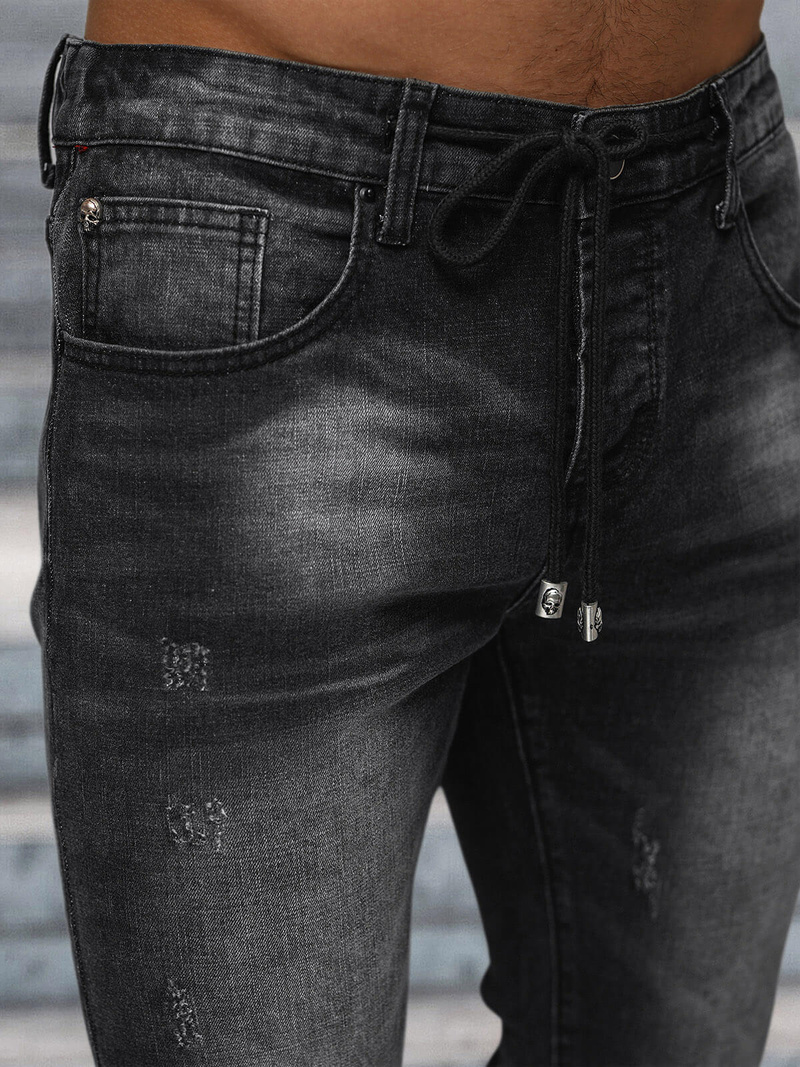 Ανδρικό τζιν παντελόνι mαύρος OZONEE NB/MP0063/1N