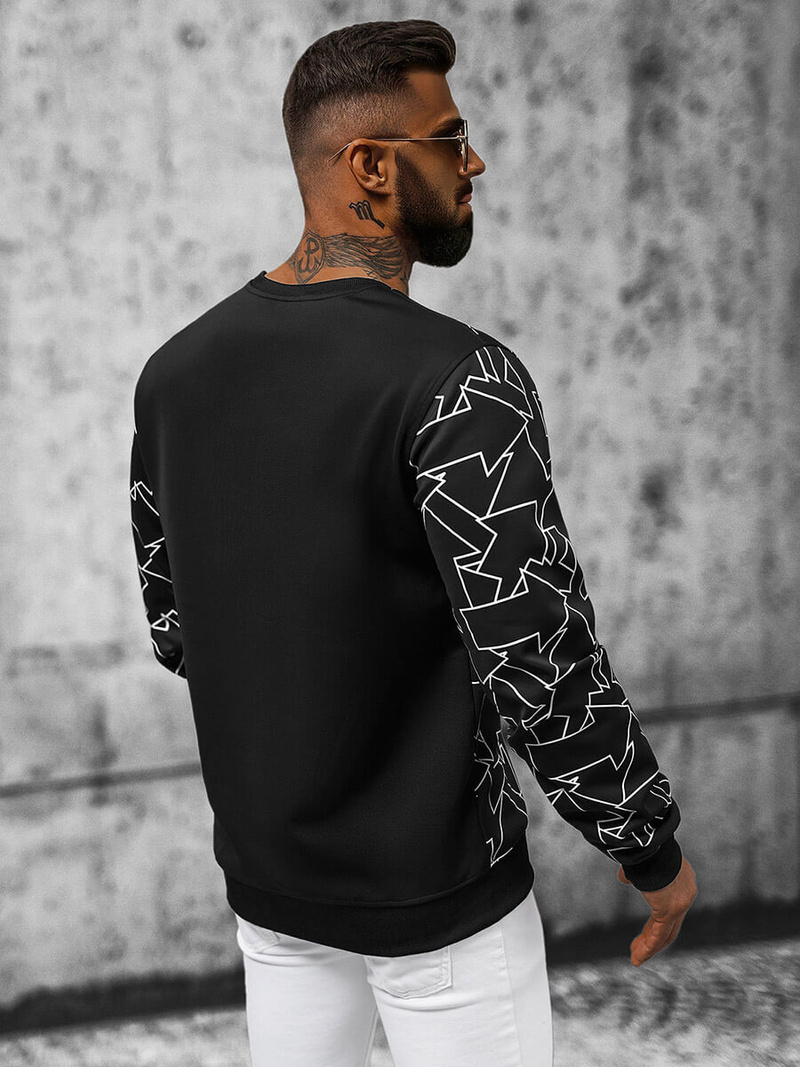 Ανδρικό Φούτερ Mαύρος OZONEE JS/8B1111/3