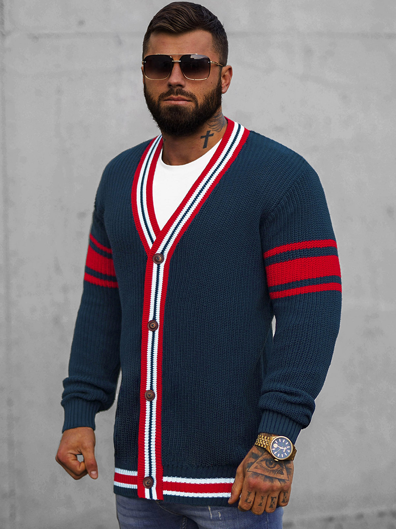 Ανδρικό πουλόβερ ναυτικό μπλε OZONEE O/H9600