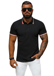 Ανδρική μπλούζα polo μαύρο OZONEE O/DA736