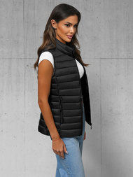 Γυναικείο αμάνικο μπουφάν μαύρο OZONEE JS/16M9155/392