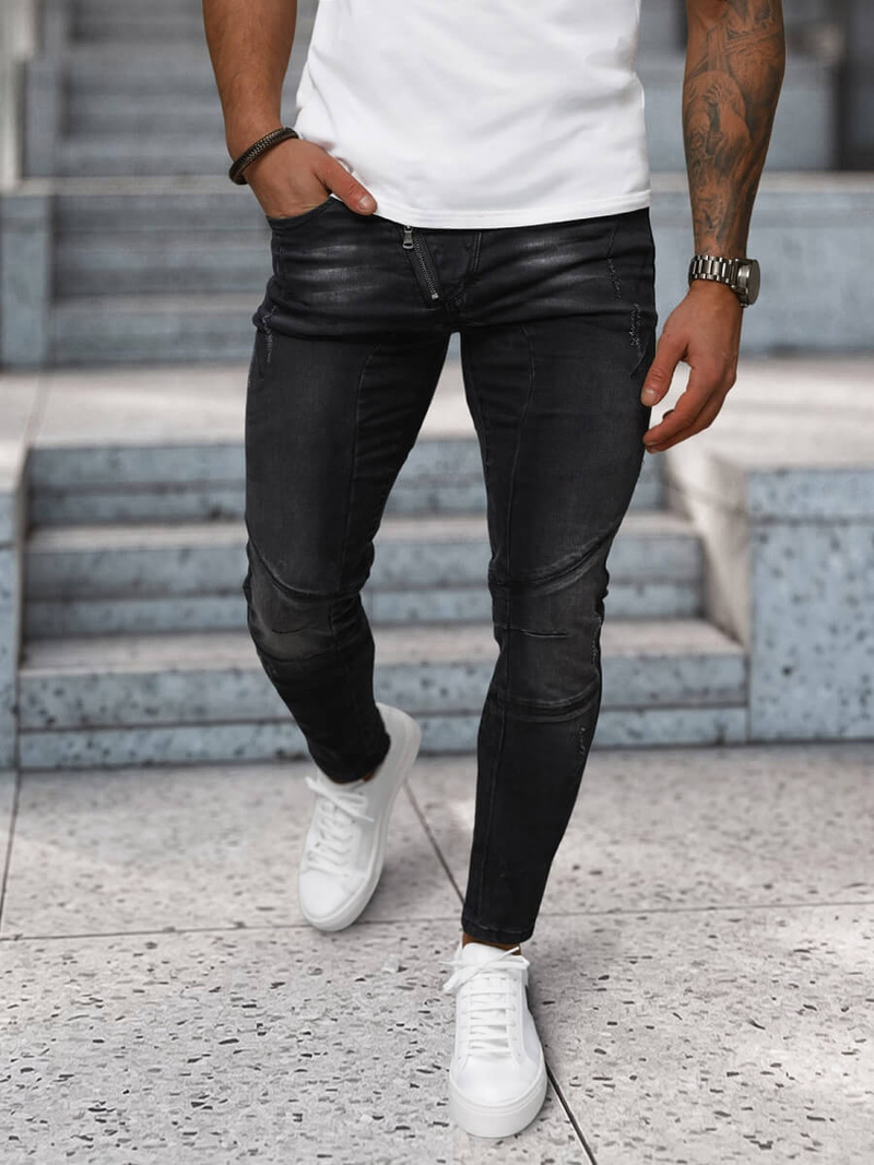 Ανδρικό τζιν παντελόνι mαύρος OZONEE NB/MP0025NZ