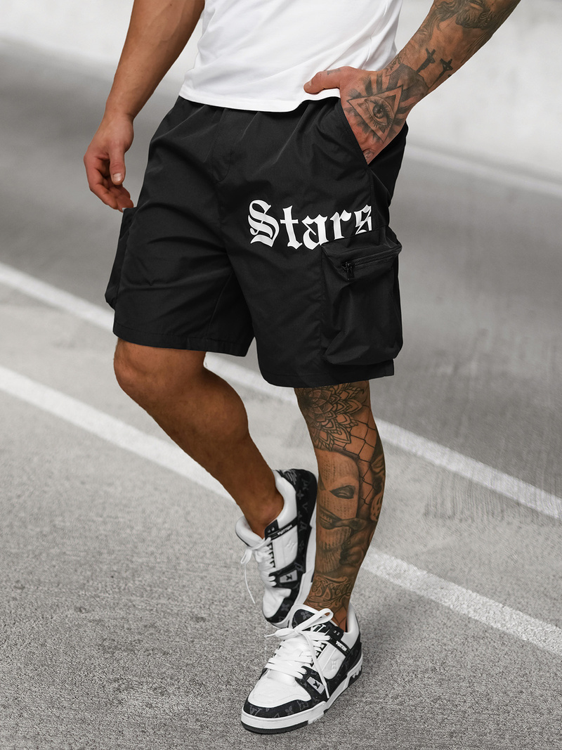 Ανδρικό σορτς mαύρος OZONEE JS/27K6551/3