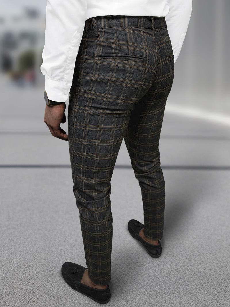 Ανδρικό παντελόνι chino γραφίτη OZONEE DJ/5632