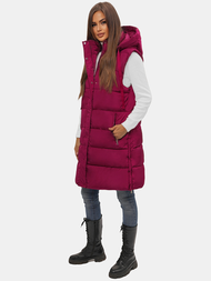 Γυναικείο αμάνικο μπουφάν mαρόν OZONEE O/81276