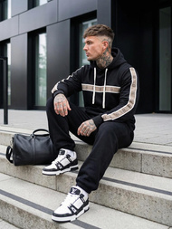 Ανδρικό Φούτερ με Κουκούλα μαύρο OZONEE JS/8B1729/3Z