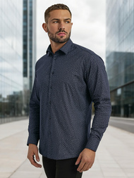 Ανδρικό πουκάμισο ναυτικό μπλε OZONEE V/V186