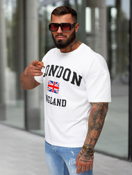 Ανδρικό μπλουζάκι λευκό OZONEE JS/8B1373/1