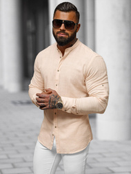 Ανδρικό πουκάμισο ροδάκινου OZONEE O/V85