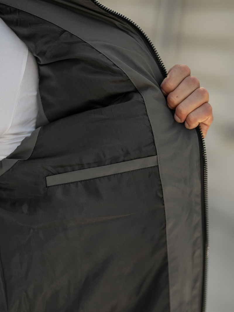 Ανδρικό αμάνικο μπουφάν γραφίτη OZONEE JS/32M1780/105