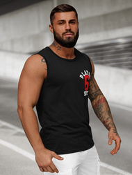 Ανδρικό αμάνικο μπλουζάκι mαύρος OZONEE JS/8B1717/3Z