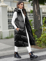 Γυναικείο αμάνικο μπουφάν μαύρο OZONEE JS/5M3183/392Z