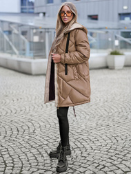 Γυναικείο μπουφάν kαμήλα OZONEE JS/5M3189/84Z