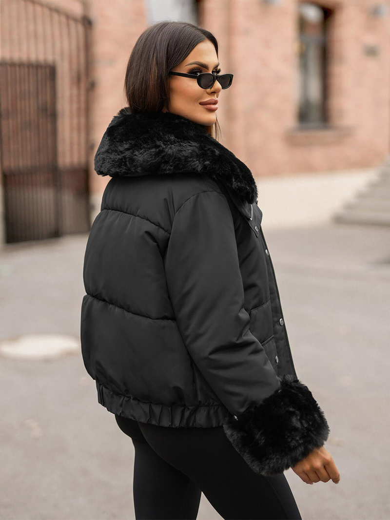 Γυναικείο χειμερινό μπουφάν μαύρο OZONEE O/H833