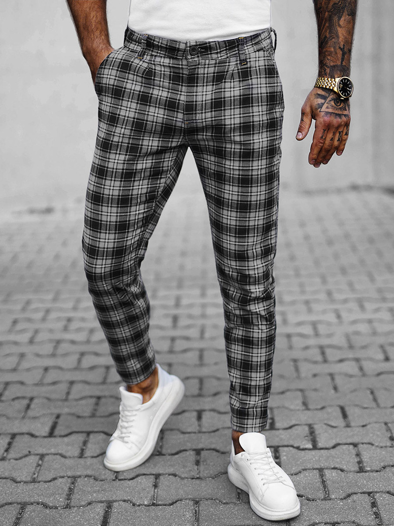 Ανδρικό παντελόνι chino Γραφίτης OZONEE O/H6003