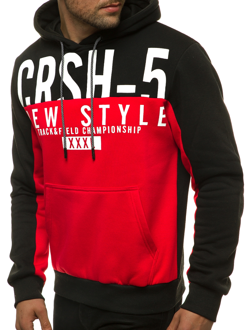 Ανδρικό Φούτερ με Κουκούλα Κόκκινο OZONEE JS/KS2115