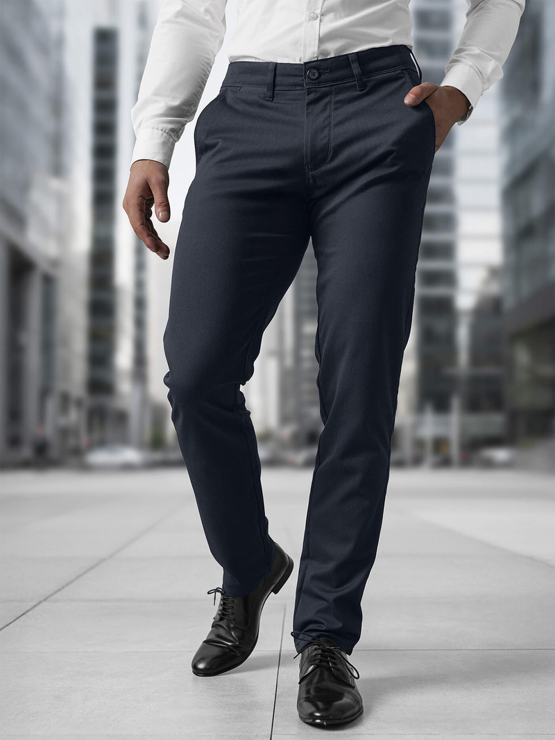 Ανδρικό παντελόνι chino ναυτικό μπλε OZONEE V/5100