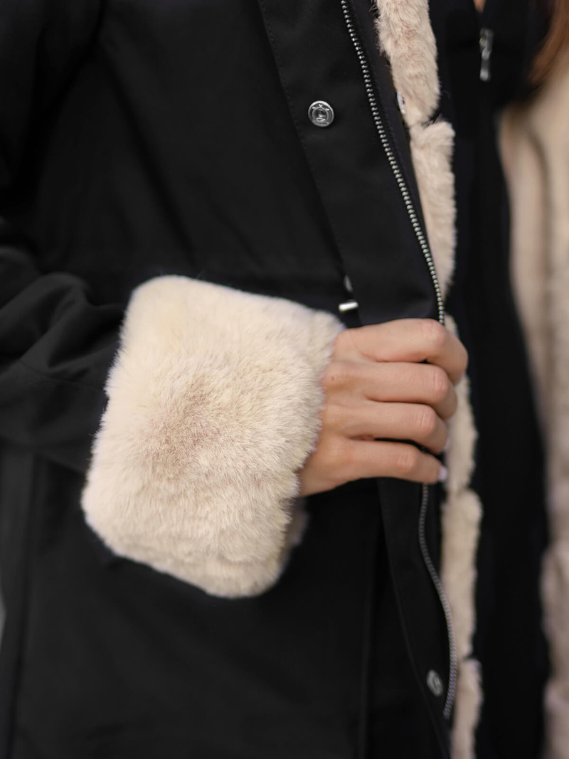 Γυναικείο χειμερινό μπουφάν mαύρος OZONEE JS/M763/392Z