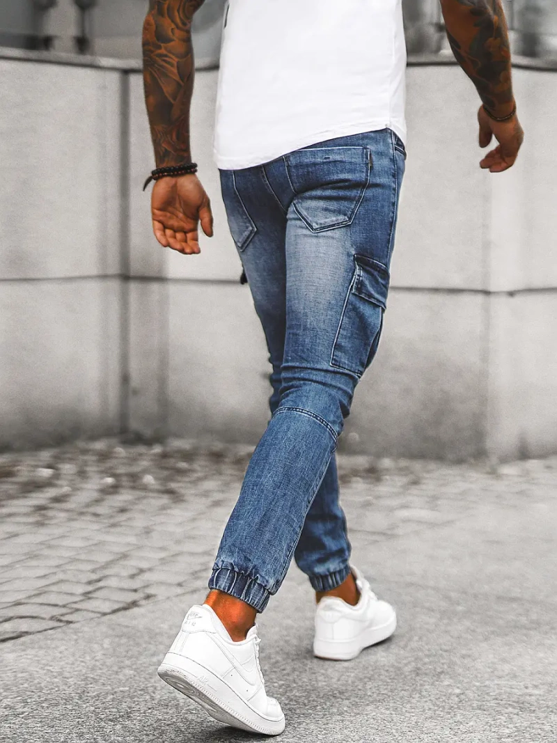 Ανδρικό παντελόνι jogger mπλε OZONEE NB/MP0092BS