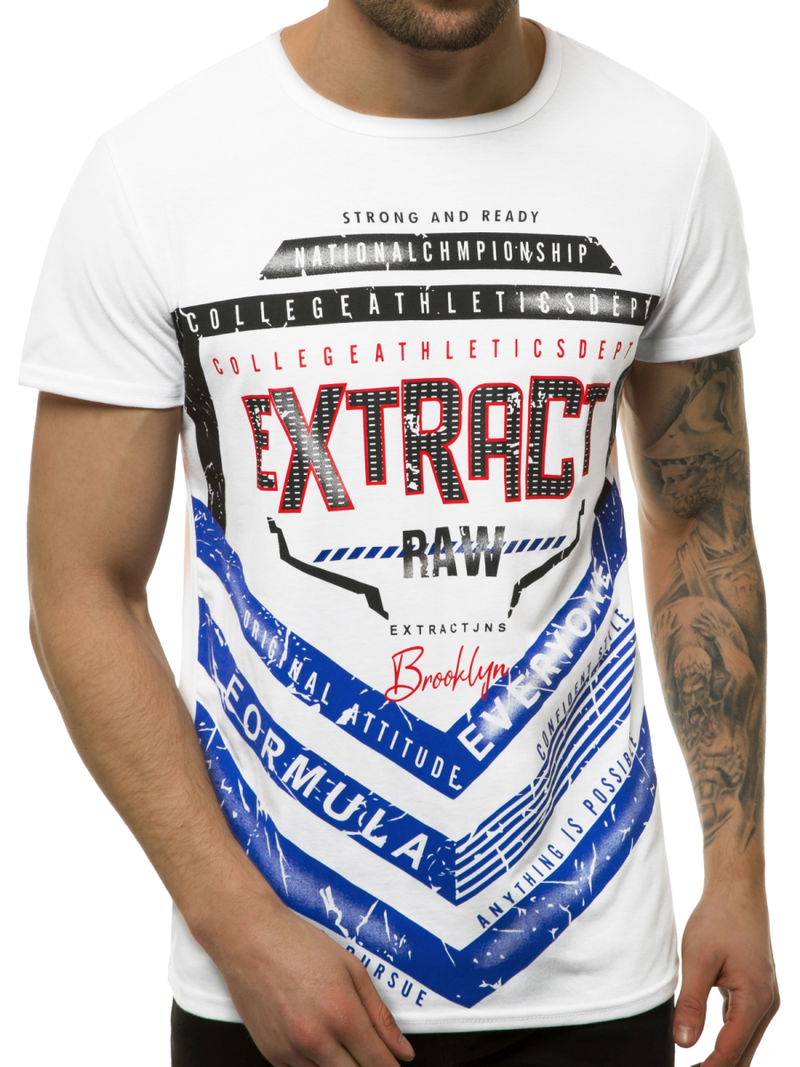 Ανδρικό μπλουζάκι λευκό OZONEE JS/SS10963