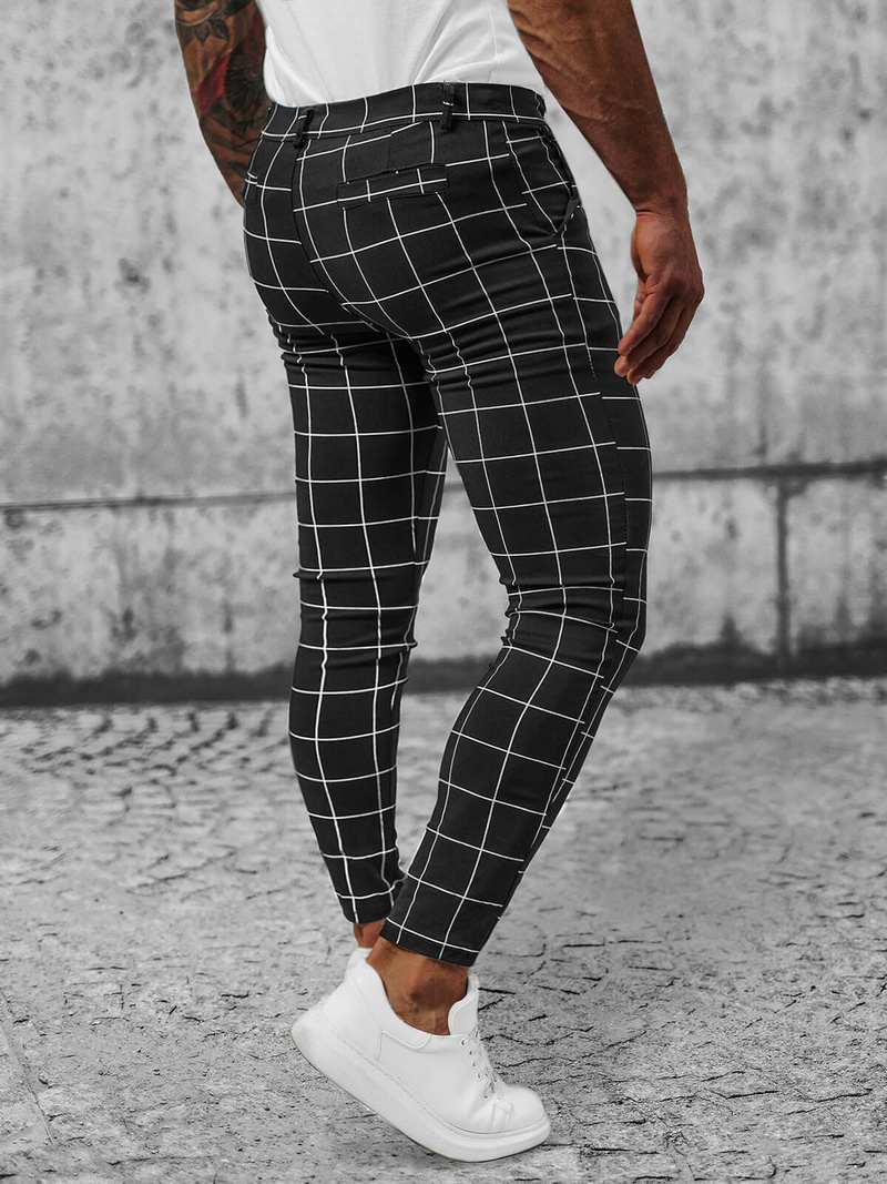 Ανδρικό παντελόνι chino mαύρος OZONEE O/P4009