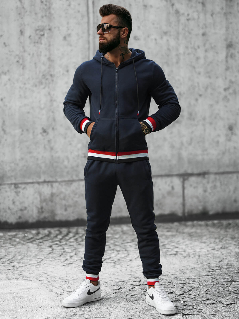 Ανδρικό σετ φόρμας ναυτικό μπλε OZONEE JS/8C65/25