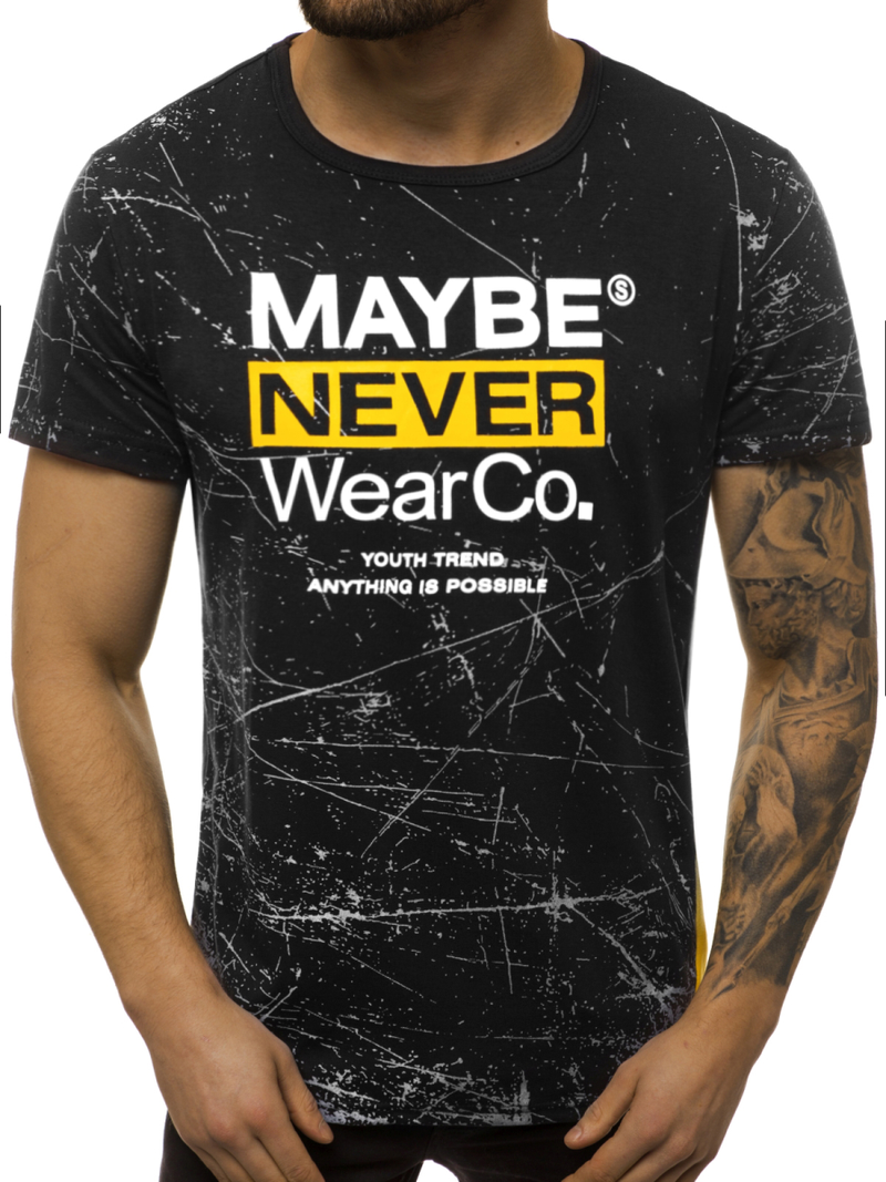 Ανδρικό μπλουζάκι μαύρο OZONEE JS/SS10915